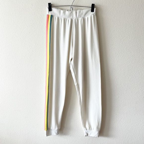 Chaser Pants - Chaser Super Soft Rainbow Stripe Jogger Sweatpants